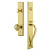 Fifth Avenue One-Piece Handleset with S Grip and Windsor Knob in Lifetime Brass