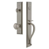 Fifth Avenue One-Piece Handleset with S Grip and Windsor Knob in Satin Nickel