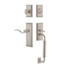 Fifth Avenue Plate C Grip Entry Set Bellagio Lever in Satin Nickel