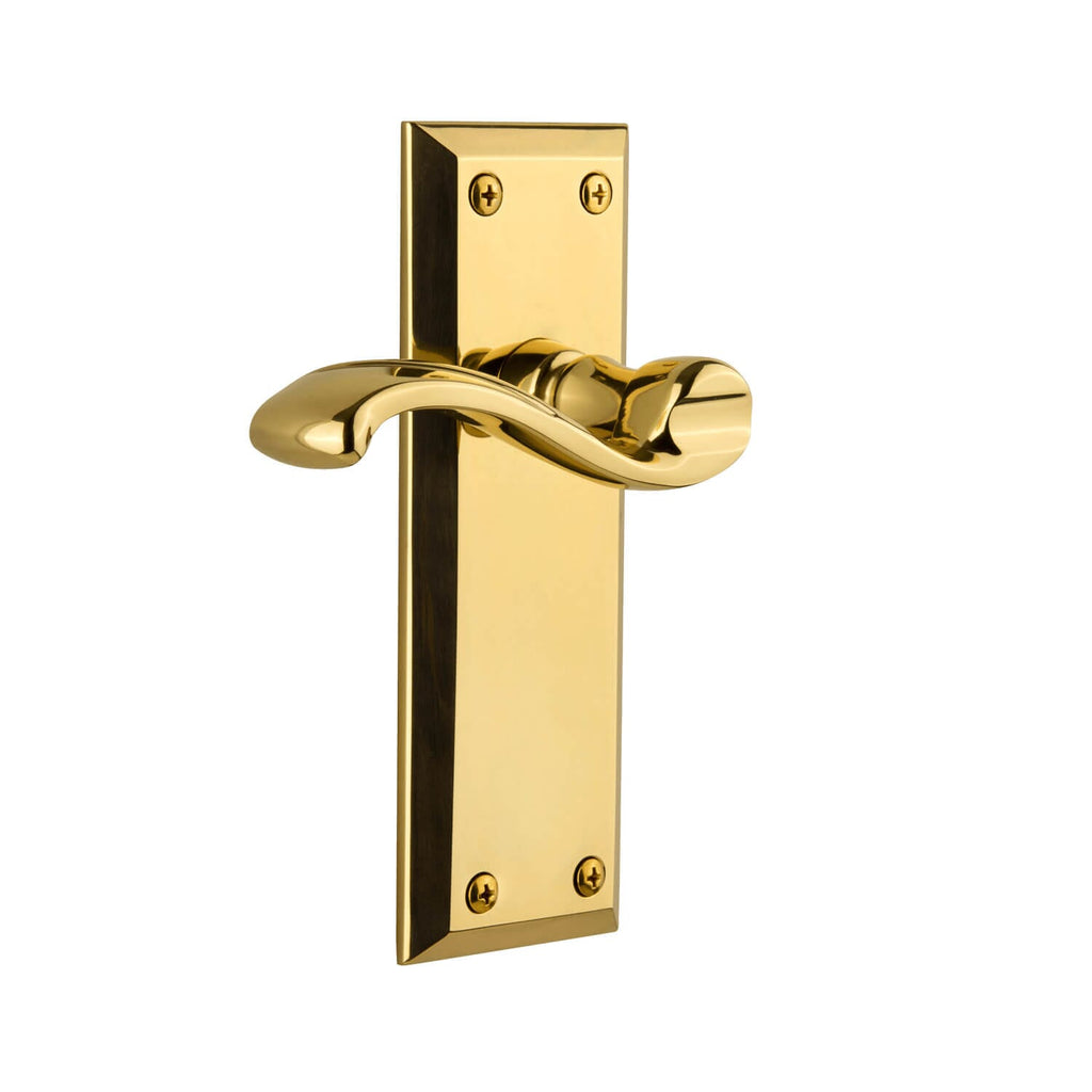 Fifth Avenue Long Plate with Portofino Lever in Lifetime Brass