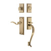 Fifth Avenue Plate S Grip Entry Set Bellagio Lever in Vintage Brass