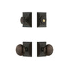 Fifth Avenue Square Rosette Entry Set with Fifth Avenue Knob in Timeless Bronze