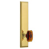 Fifth Avenue Tall Plate with Baguette Amber Crystal Knob in Polished Brass