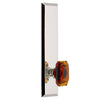 Fifth Avenue Tall Plate with Baguette Amber Crystal Knob in Polished Nickel