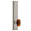 Fifth Avenue Tall Plate with Baguette Amber Crystal Knob in Satin Nickel