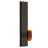 Fifth Avenue Tall Plate with Baguette Amber Crystal Knob in Timeless Bronze