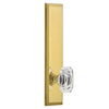 Fifth Avenue Tall Plate with Baguette Clear Crystal Knob in Polished Brass