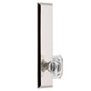 Fifth Avenue Tall Plate with Baguette Clear Crystal Knob in Polished Nickel