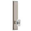 Fifth Avenue Tall Plate with Baguette Clear Crystal Knob in Satin Nickel