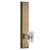 Fifth Avenue Tall Plate with Baguette Clear Crystal Knob in Vintage Brass