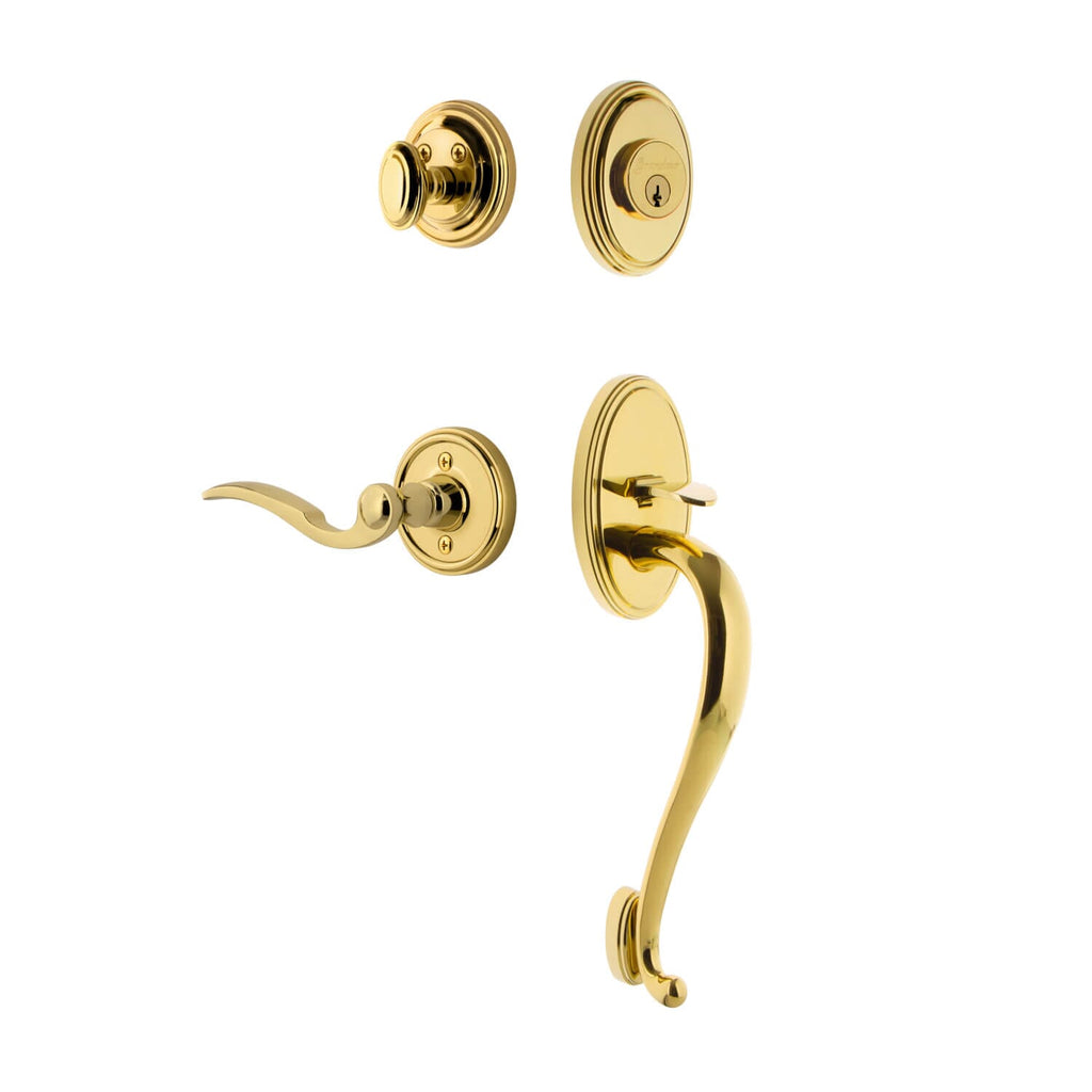 Georgetown Rosette S Grip Entry Set Bellagio Lever in Lifetime Brass