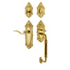 Grande Victorian Plate C Grip Entry Set Bellagio Lever Knob in Lifetime Brass