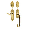 Grande Victorian Plate F Grip Entry Set Bellagio Lever Knob in Lifetime Brass