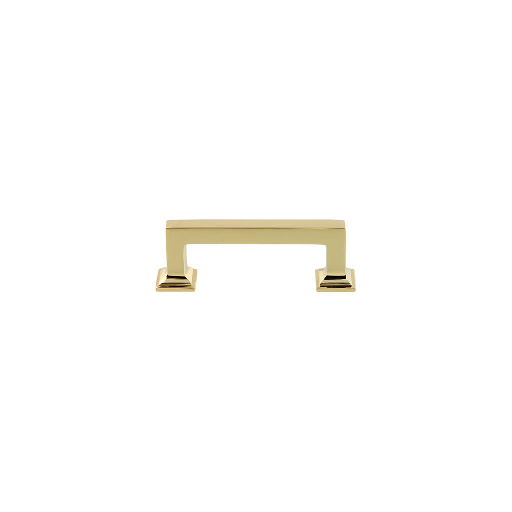 Geneva 3" Brass Handle Pull on center in Polished Brass