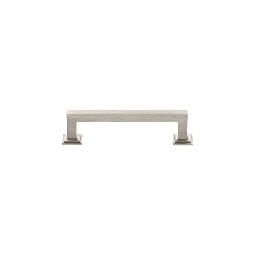 Geneva 4" Brass Handle Pull on center in Satin Nickel