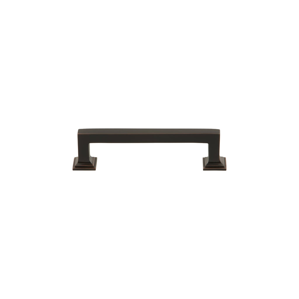 Geneva 4" Brass Handle Pull on center in Timeless Bronze