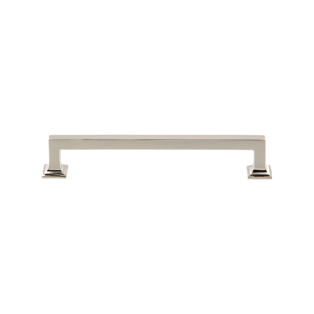 Geneva 6" Brass Handle Pull on center in Polished Nickel