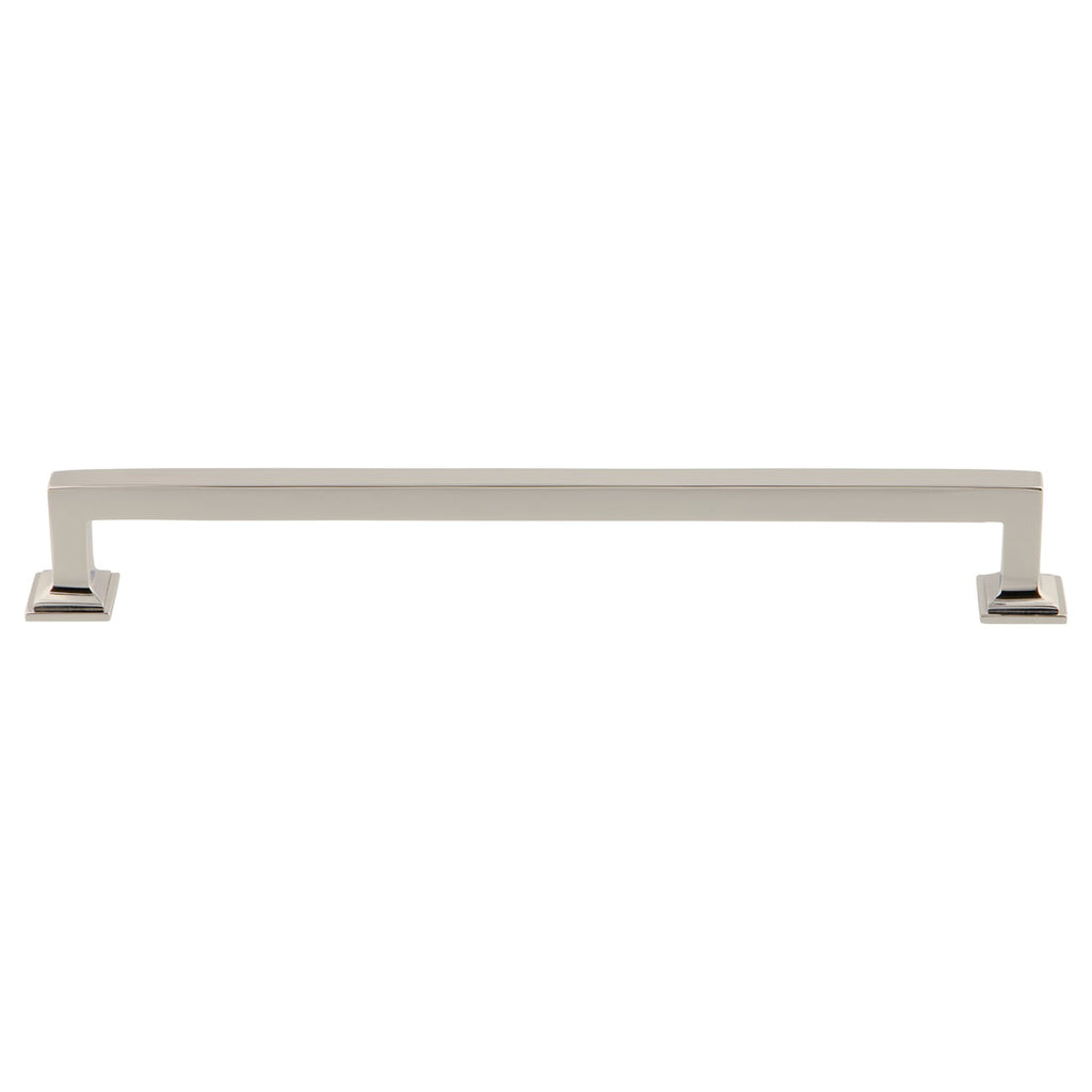 Geneva 8" Brass Handle Pull on center in Polished Nickel