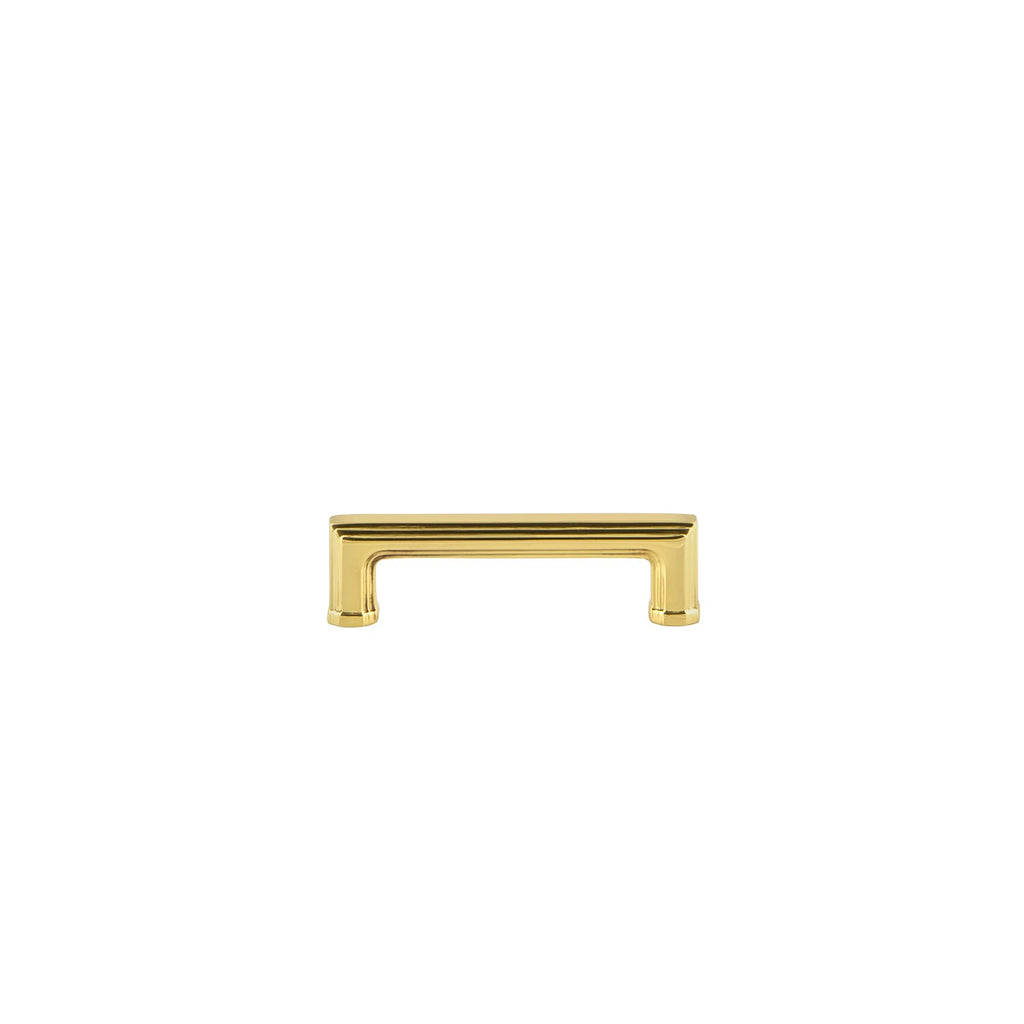 Carré 3" Brass Handle Pull on center in Polished Brass
