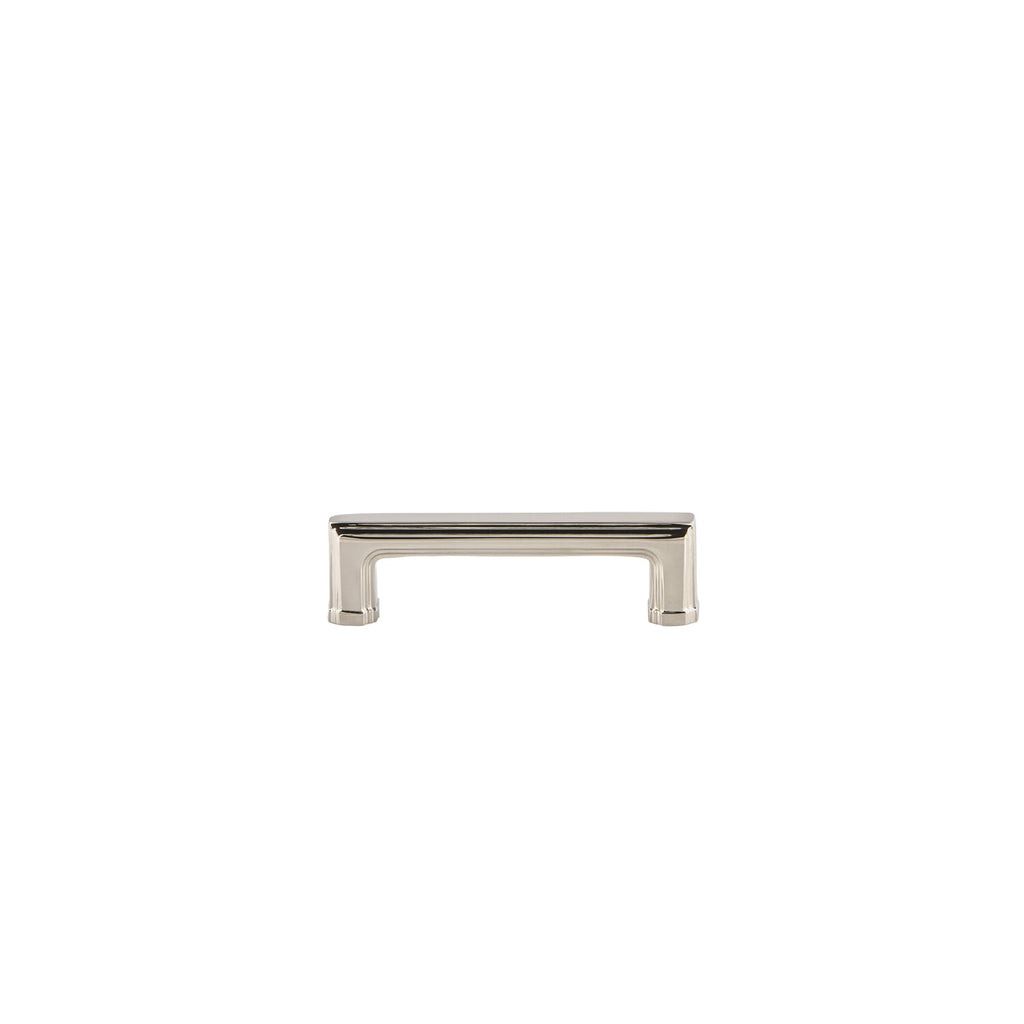 Carré 3" Brass Handle Pull on center in Polished Nickel