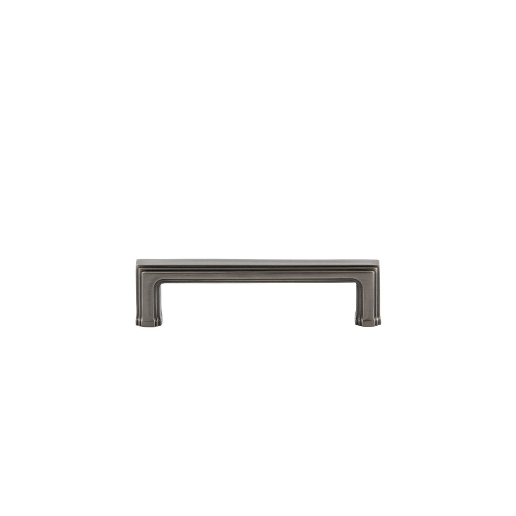 Carré 4" Brass Handle Pull on center in Antique Pewter