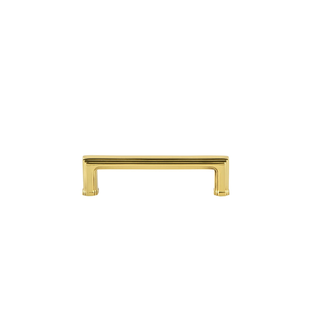 Carré 4" Brass Handle Pull on center in Polished Brass