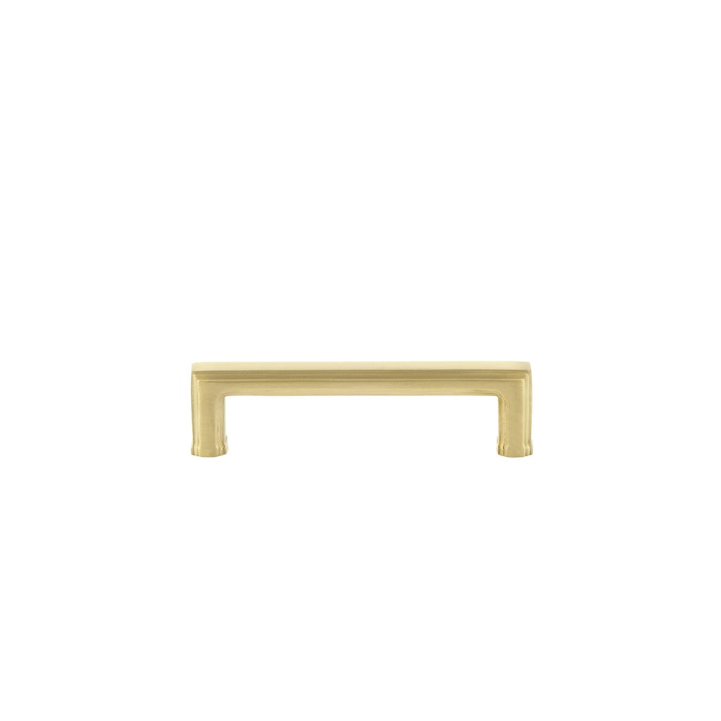 Carré 4" Brass Handle Pull on center in Satin Brass