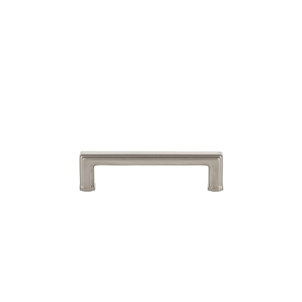 Carré 4" Brass Handle Pull on center in Satin Nickel