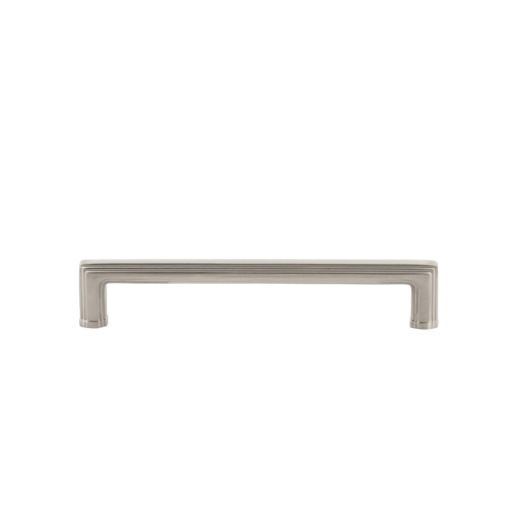 Carré 6" Brass Handle Pull on center in Satin Nickel