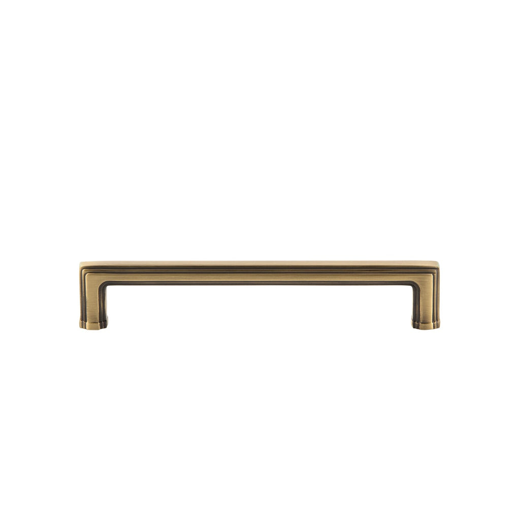 Carré 6" Brass Handle Pull on center in Vintage Brass