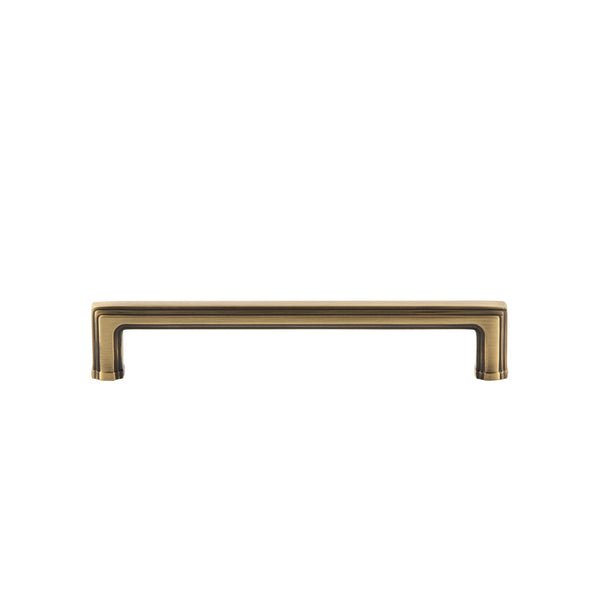 Carré 6 inch Brass Handle Pull on center in Vintage Brass