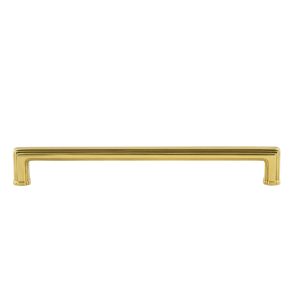 Carré 8" Brass Handle Pull on center in Polished Brass