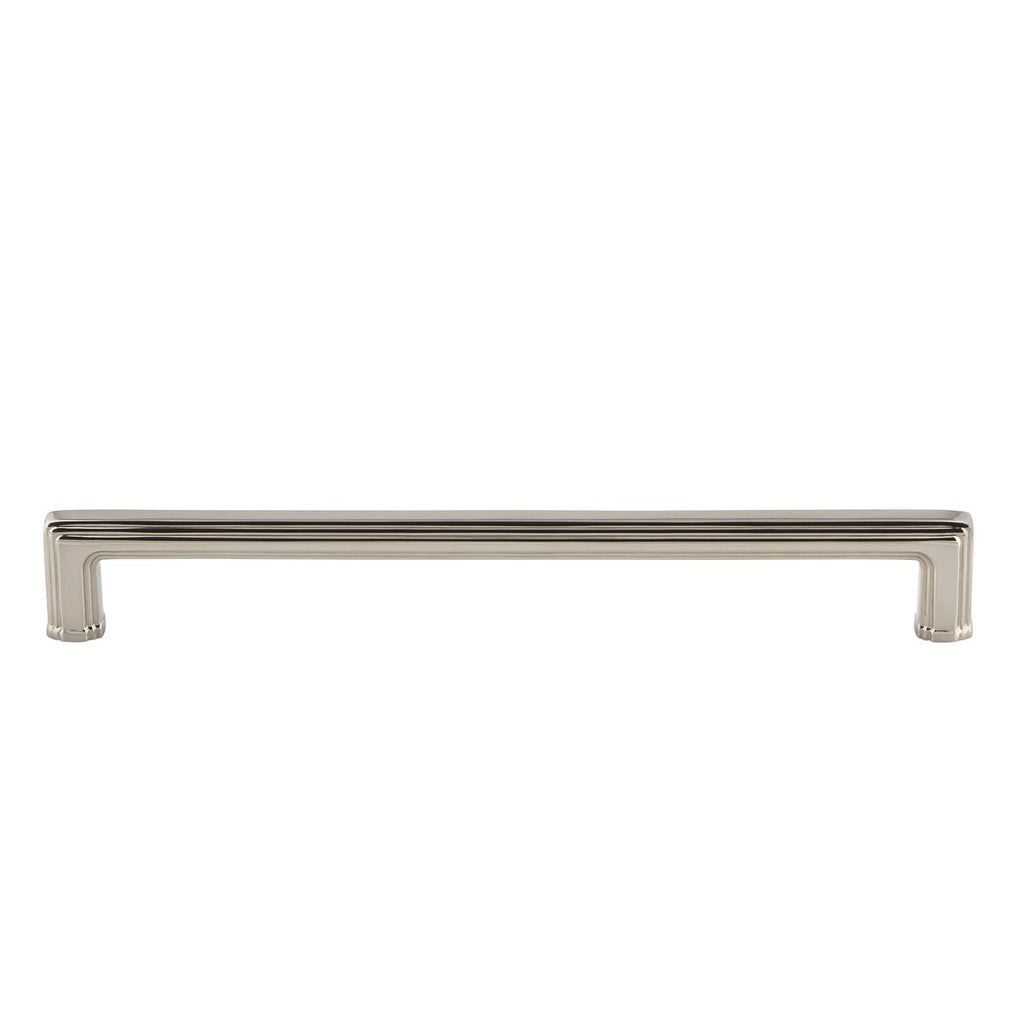 Carré 8" Brass Handle Pull on center in Polished Nickel