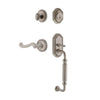 Newport Rosette F Grip Entry Set Newport Lever in Satin Nickel