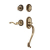 Newport Rosette S Grip Entry Set Portofino Lever in Vintage Brass