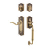 Parthenon Plate C Grip Entry Set Bellagio Lever in Vintage Brass