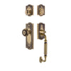 Parthenon Plate F Grip Entry Set Parthenon Knob in Vintage Brass