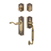 Parthenon Plate F Grip Entry Set Portofino Lever in Vintage Brass