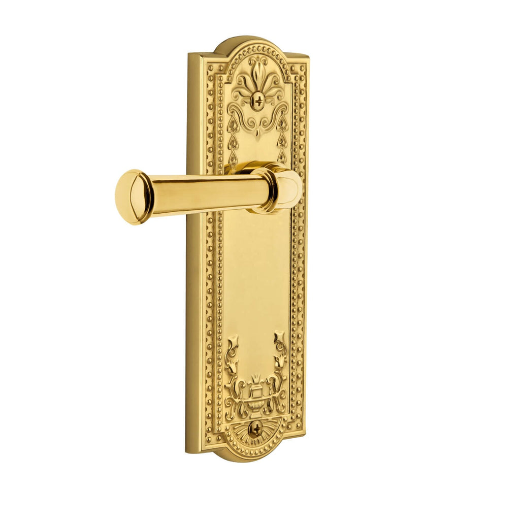 Parthenon Long Plate with Georgetown Lever in Lifetime Brass