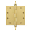 4.5" Steeple Tip Heavy Duty with Square Corners in Satin Brass