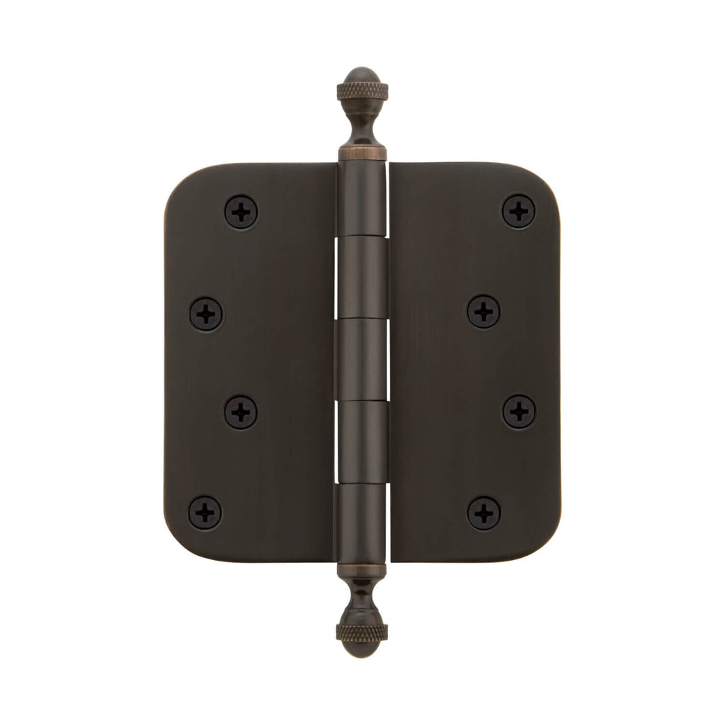 4" Acorn Tip Residential Hinge with 5/8" Radius Corners in Timeless Bronze