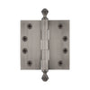 4" Acorn Tip Heavy Duty Hinge with Square Corners in Antique Pewter