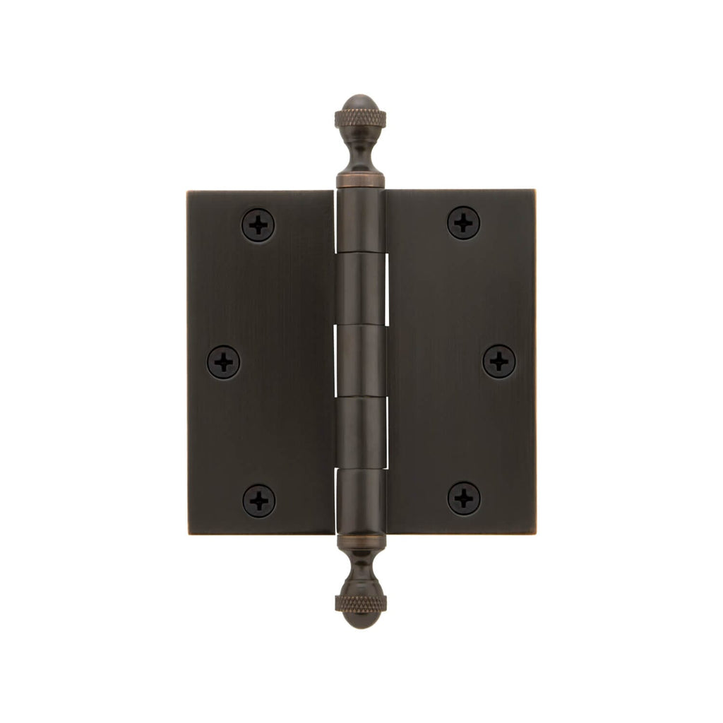 3.5" Acorn Tip Residential Hinge with Square Corners in Timeless Bronze