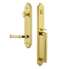 Arc One-Piece Handleset with D Grip and Georgetown Lever in Lifetime Brass