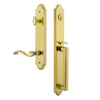 Arc One-Piece Handleset with D Grip and Portofino Lever in Lifetime Brass