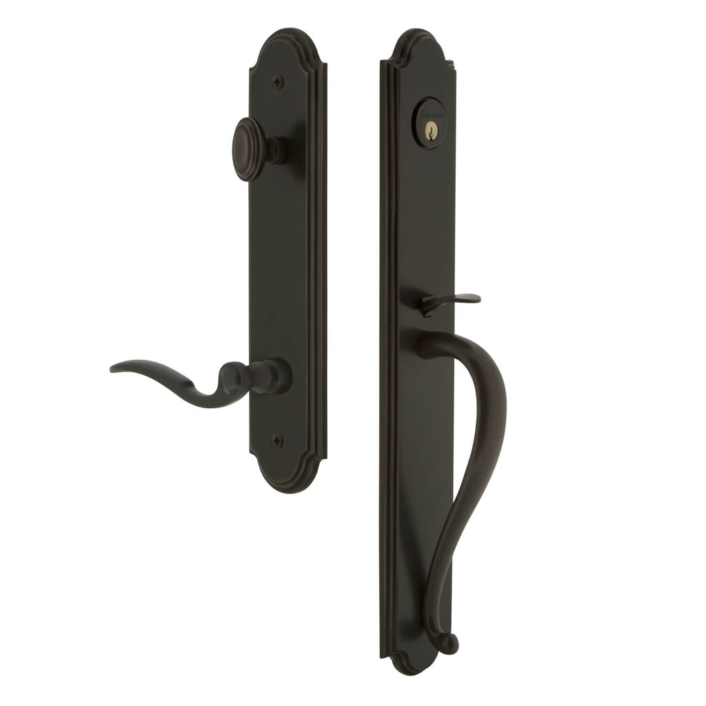 Arc One-Piece Handleset with S Grip and Bellagio Lever in Timeless Bronze