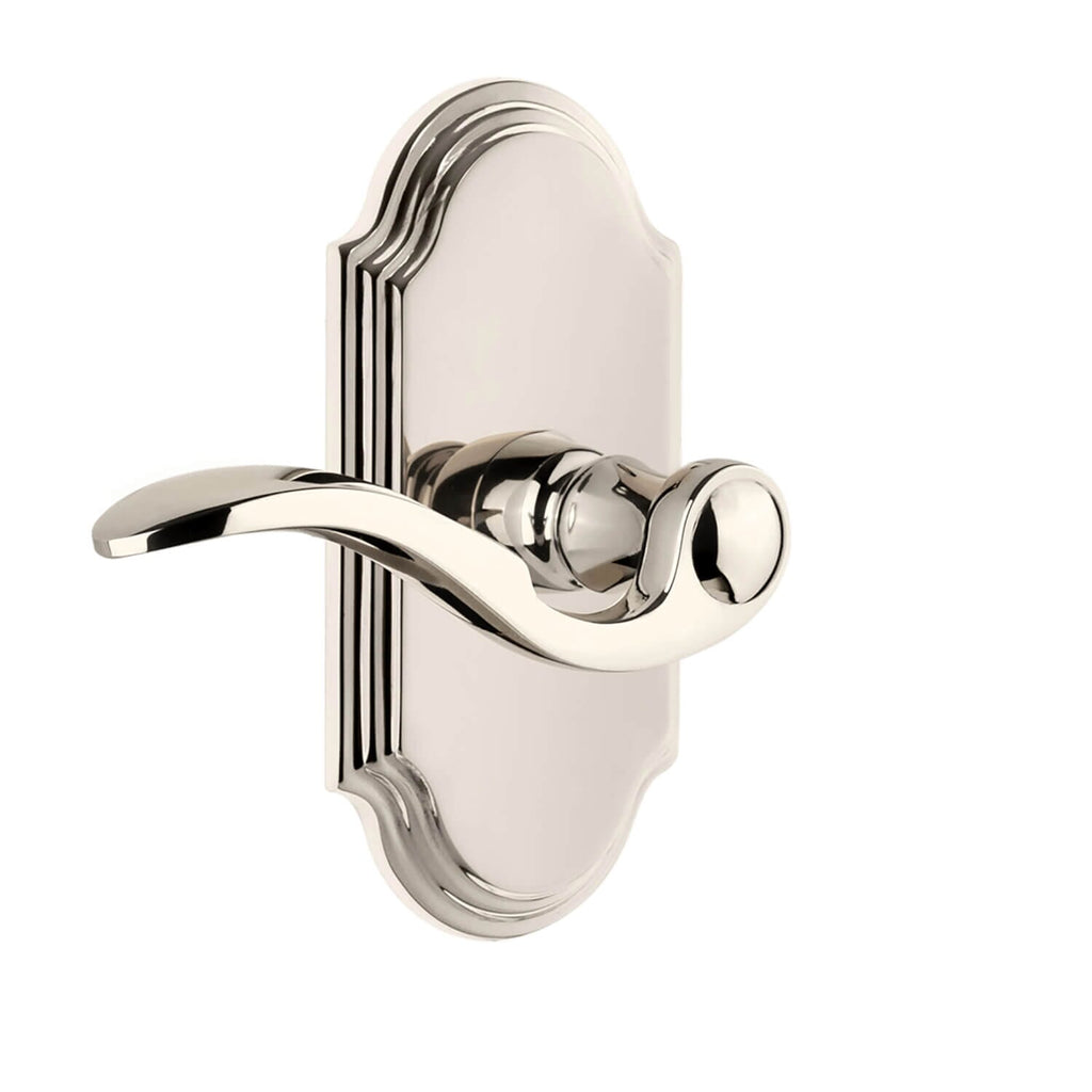 Arc Short Plate with Bellagio Lever in Polished Nickel