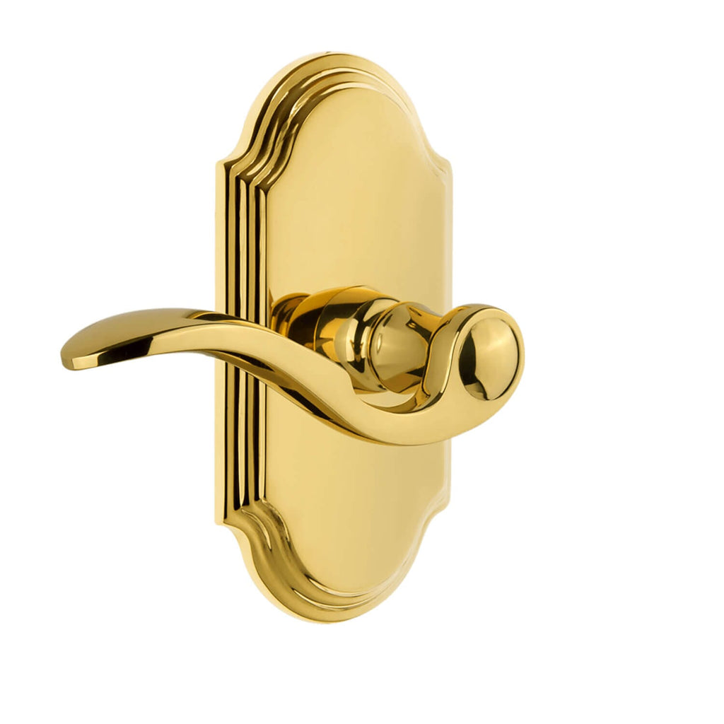 Arc Short Plate with Bellagio Lever in Lifetime Brass