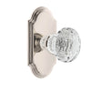 Arc Short Plate with Brilliant Crystal Knob in Polished Nickel