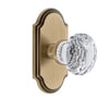 Arc Short Plate with Brilliant Crystal Knob in Vintage Brass